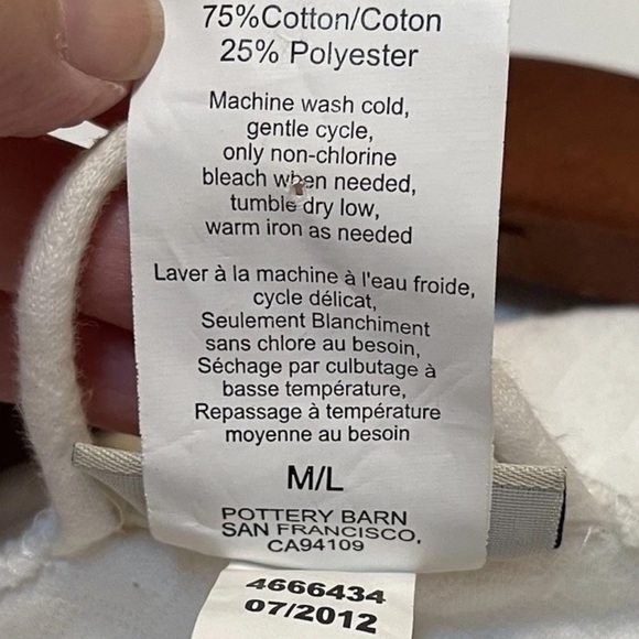 Pottery Barn White Waffle Knit Cotton Robe Monogrammed “K” Size M/L - Picture 4 of 5